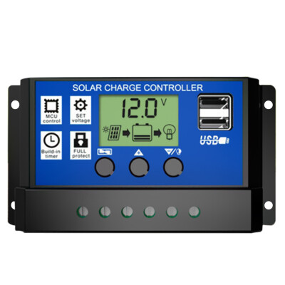 

30A Solar Panel Controller HD LCD Battery Charge Regulator Intelligent Controller for Home Use Street Lamp