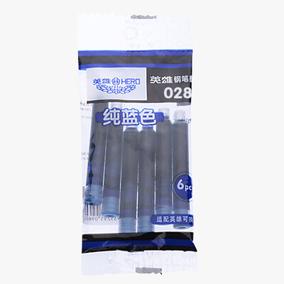 

Hero HERO pen 028 ink bag ink 6 sticks caliber 026mm blue