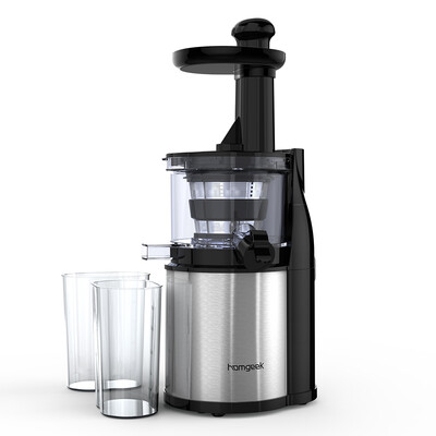

Homgeek Household Stainless Steel Slow Juicer Slag Juice Separation Stirrer Low Speed Squeezer 200W Kitchen Purpose Automatic Juic