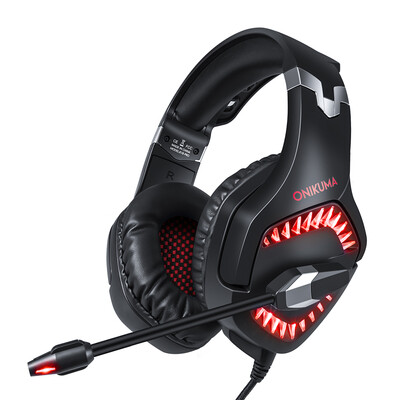 

ONIKUMA K1 PRO Stereo Gaming Headset Over-Ear Wired Headphones for Laptop Mac PC PS4 Xbox One Nintendo Switch with Mic LED Lights