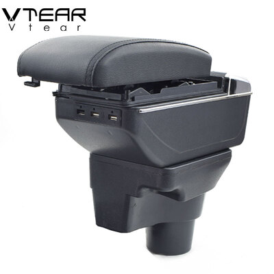 

Vtear For KIA Rio 4 Rio X-line 2017-2018 armrest box USB Charging interface central Store content box cup holder ashtray accessori