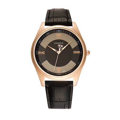

YAZOLE 416 Leather Watch Quartz Watch Fashion Casual Business Wrist Watch