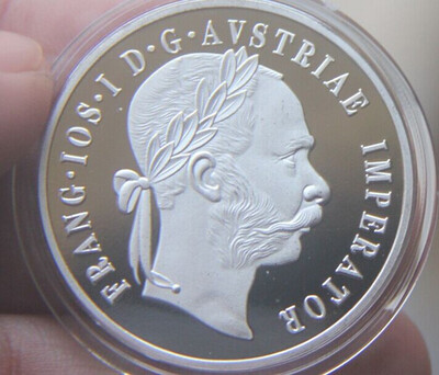 

35mm Franz Josef I King of Austro-Hungary Silver Plated Souvenir Coin MEDAL