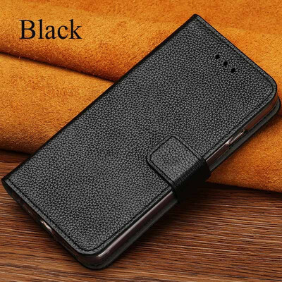 

Leather flip phone case for iphone 6 6s 7 8 Plus X Xs Max calf leather lychee texture protection case for 6p 7p 8p Xr case
