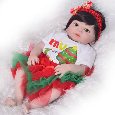 

Realistic 23 inch Reborn Silicone Vinyl Dolls Girl Full Body Lifelike Handmade Newborn Baby Dolls Children Birthday Xmas Gifts