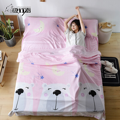 

Wolf walker dirty sleeping bag cotton portable travel tourist hotel hotel anti-dirty sheets adult indoor bear powder 180230cm LXZ-2033