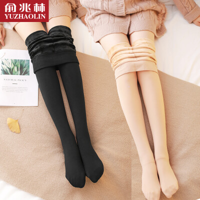 

Yu Zhaolin light leg artifact leggings women plus velvet autumn&winter flesh-colored nude legs shaping pants to keep warm&slim black  one size