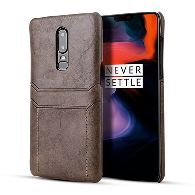 

Luxury PU Leather Phone Case for OnePlus 6 6T Protective Smart Phone Back Cover Mobile Case with Two Card Slot