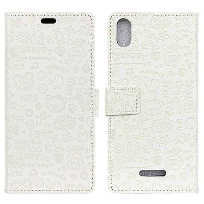 

MOONCASE Wiko View2 Go Little Witch Leather Case - White