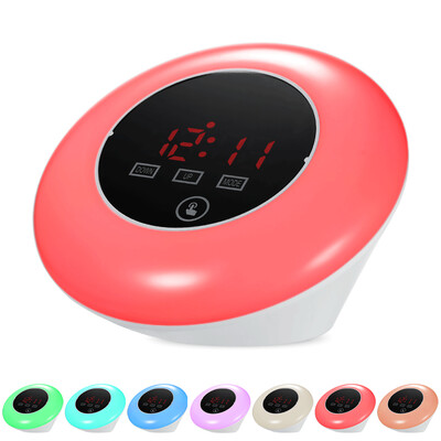 

Digital LED Touch Mirror Temperture Alarm Clock USB & Battery Operated 12H24H °C°F Display RGB Color Light Alarm Clock with a US