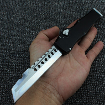 

Hot Switchblade Spring Assisted Open Flick Knife OTF Automatic knife Aviation Aluminum handle Knives camping Tactical gear hand t