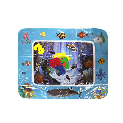 

50 60cm Baby Colorful Inflatable Water Play Mat Tummy Time Infant Fun Mat Child Development Play Center with Hand Inflator Pump