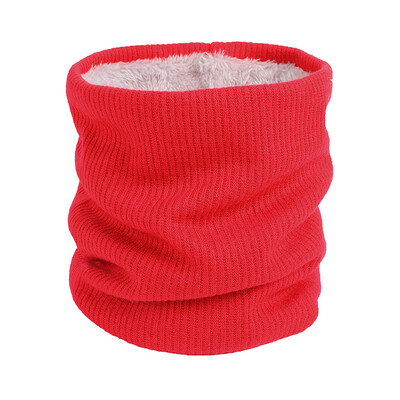 

Winter Men Women Scarf Fleece Thicken Neckerchief Unisex Wool Neck Warmer Ribbed Knitted Scarves
