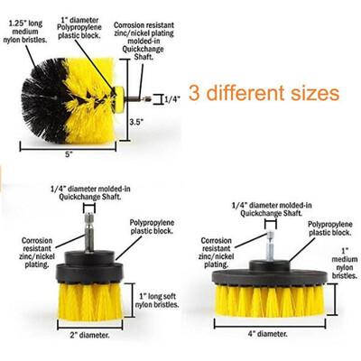 

3 Pcs Power Scrub Brush Drill Cleaning Brush For Bathroom Shower Tile