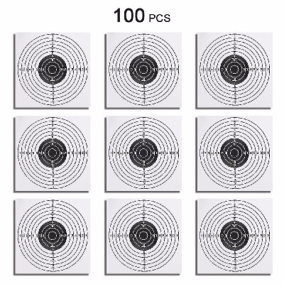 

100 PCS Paintball Target Posters Square Shooting Practice Paper Sheet 14X14CM