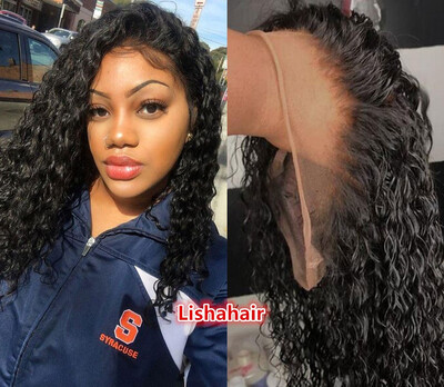 

Pre Plucked Lace Front Human Hair Wigs With Baby Hair 130 Density Water Wave Brazilian Virgin Hair Wig For Black Women