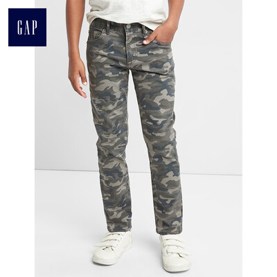 

GAP flagship store boy stretch slim low waist jeans 232455 gray camouflage 10