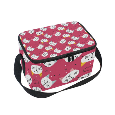 

ALAZA Insulated Lunch Box Upside Down Cats Lunch Bag for Men Women Portable Tote Bag Cooler Bag