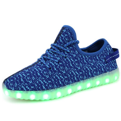 

Children & Adult Shoes 7 Colorful LED Lights Men & Women Breathable USB Rechargeable Fluorescent Luminous Sneakers SIZE 35-46