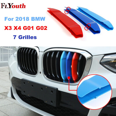 

For BMW 2018 X3 X4 G01 G02 7 Grilles 3D styling  Front Grille Grills Trim Strips Cover Performance Decoration Stickers 3Pcs