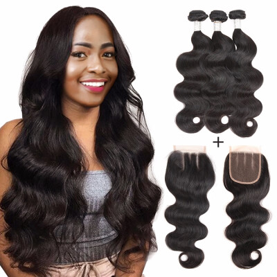 

Nami Hair Brazilian Remy Hair Body Wave 3 Bundles With Lace Closure 100 Human Hair Extensions With Lace Closure