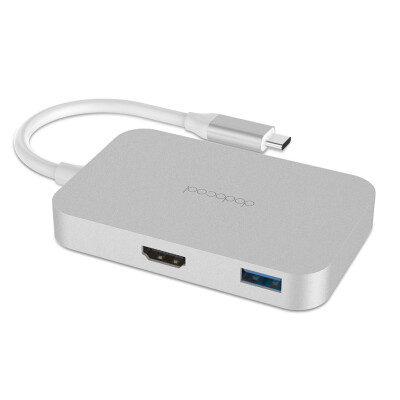 

dodocool Aluminum Alloy USB-C to 4-port USB 30 Hub with HD Output Port Convert USB Type-C Port into 4 SuperSpeed USB 30 Ports an