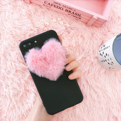 

Luxury 3D Cartoon Love Heart case for Asus Zenfone 4 Selfie ZB553KL Rabbit Fur plush super cute soft TPU cover Case