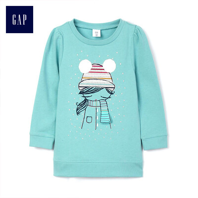 

GAP flagship store female&young interactive pattern fleece long-sleeved sweater 399149 childlike colorful 5YRS