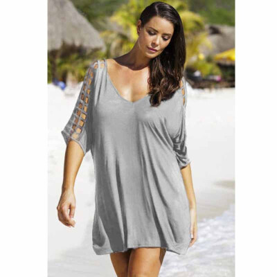 

US Plus Size Sexy Women Summer Casual Evening Party Beach Dress Short Mini Dress