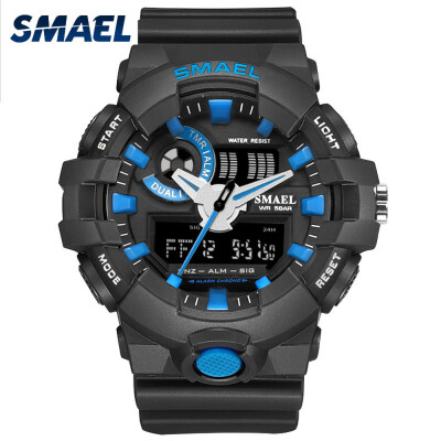 

Mens Stylish Sports Multi-function Electronic Waterproof Watch Dual Display Wristwatches