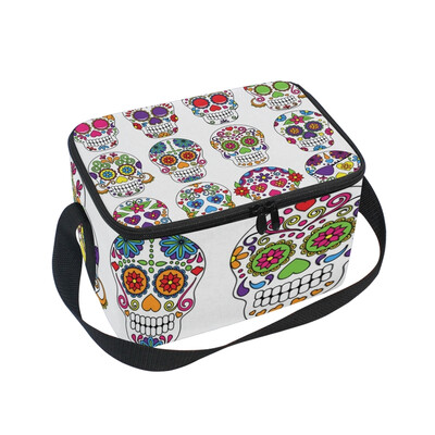 

ALAZA Lunch Box Insulated Lunch Bag Large Cooler Tote Bag Decor Skulls for Men Women Girls Boys
