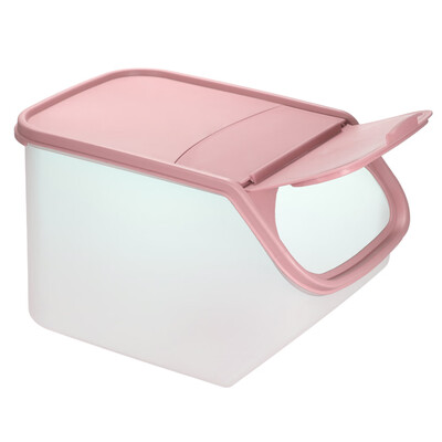 

5L Plastic Food Storage Bin Rice Fruit Vegetables Cornmeal Snacks Container Holder with Flip-Top Lid with Measurement Cup--Blue