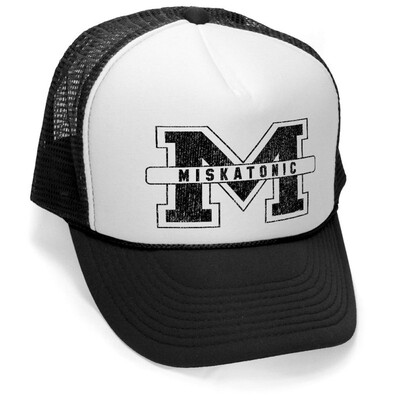 

Megashirtz - Miskatonic M - Vintage Style Trucker Hat Retro Mesh Cap