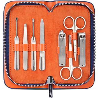 

Korea Kowell Han Kewei nail clipper import stainless steel nail clippers personal care repair capacity combination 8 piece set KE801 orange