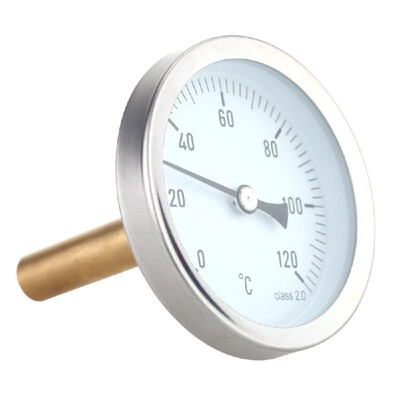 

63mm Horizontal Dial Thermometer Aluminum Temperature Gauge 0-120°C