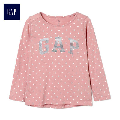 

GAP flagship store female&young logo logo cotton metal basic print t-shirt 356297 pink flower pattern 2YRS