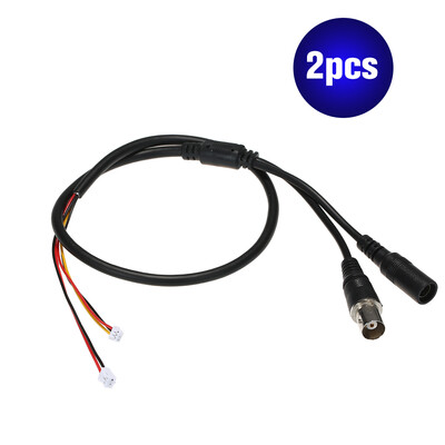 

2PCSLot 60cm 5 Pin Analog BNC Video Cable Power Lead Wire F Video & DC Jack Female Cord for Analog CCTV Camera PCB Board White