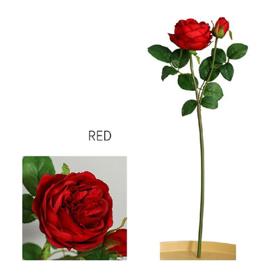 

Single Austin rose foreign trade simulation flower wedding home flower wall fake flower decoration bouquet Champagne