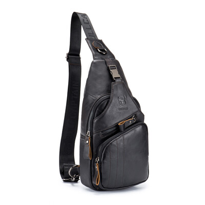 

The Young Men\ Leather Chest Baotou Leather Shoulder Messenger Bag Anti-Theft Lock Chest