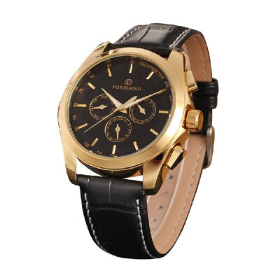 

FORSINING Fashion Calendar Date Week Leather Band Watch Men Automatic Mechanical Wristwatch