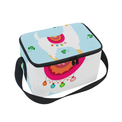 

ALAZA Lunch Box Insulated Lunch Bag Large Cooler Cute And Bright Lama Tote Bag