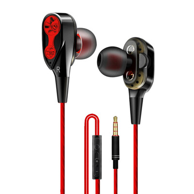 

Dual-Dynamic Quad-core 35mm Noise Isolation Sport In-ear Earphone with Microphone&Subwoofer Earphone for Universal Mobile Pho