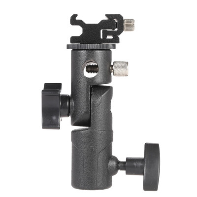 

E Type Universal Metal Flash Hot Shoe Speedlite Umbrella Holder Light Stand Bracket with 14" to 38" Screw Mount Swivel Adapter