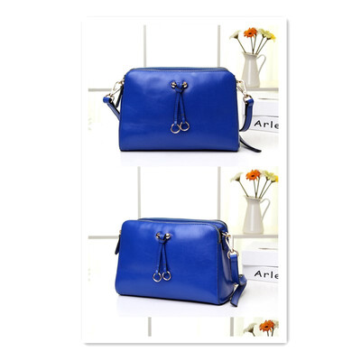 

2018 autumn new leather bag double zipper leather shoulder bag diagonal female bag lady Sen retro bag