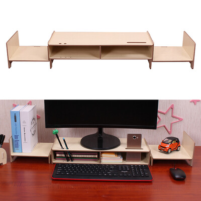 

DIY Multipurpose Monitor Stand Riser Large Desk Organizer Wood Transformable Design for Office School Home