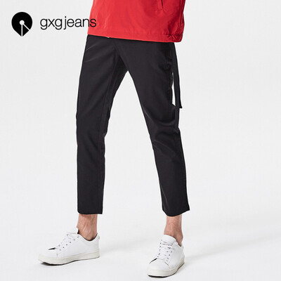 

Gxgjeans mens spring pants nine points pants cotton black casual pants small straight feet 181602265 black