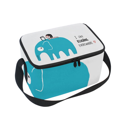 

ALAZA Lunch Box Insulated Lunch Bag Large Cooler I Like Reading Everywhere Tote Bag