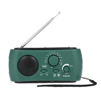 

RD332 FM AM Dual-band Radio Emergency Power Bank Built-in Rechargeable Lithium Battery Support Solar Hand-crank Micro USB Charging