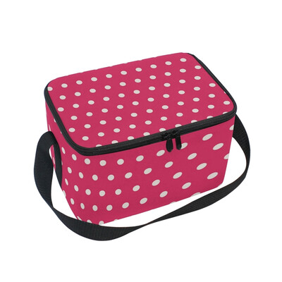 

ALAZA Lunch Box Insulated Lunch Bag Large Cooler Tote Bag Pink Spots for Men Women Girls Boys