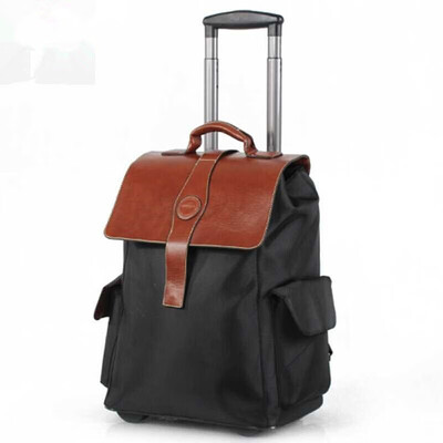 

Fashion Oxford Men Rolling Backpack Spinner Travel Bag Suitcases 2 Wheel Trolley Business Carry Women School Bags Luggage Trunk
